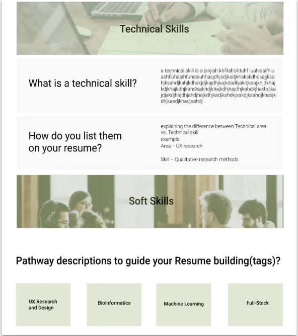 Resume builder help page — screen 2